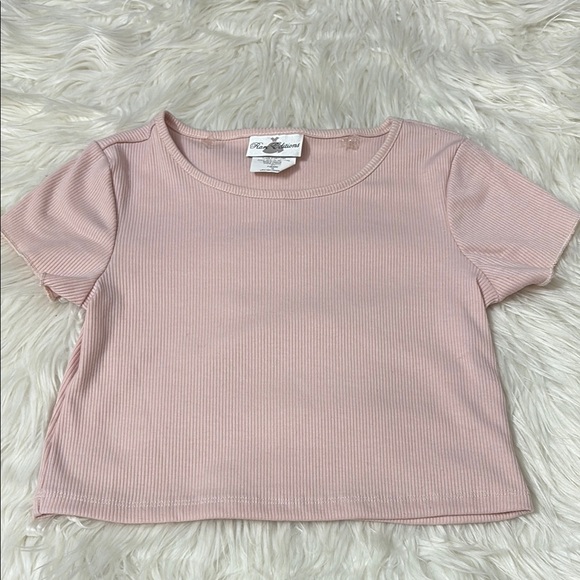 Rare Editions Light Pink Cropped Ribbed Top Youth Size 10 - Picture 1 of 8